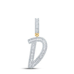 3/4CTW-DIA P1 INITIAL "D" MENS CHARM
