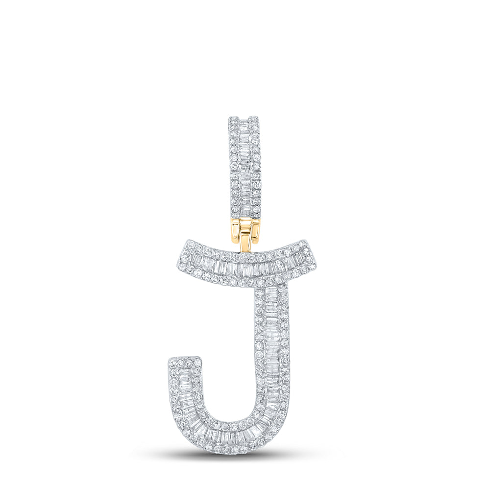 3/4CTW-DIA P1 INITIAL "J" MENS CHARM