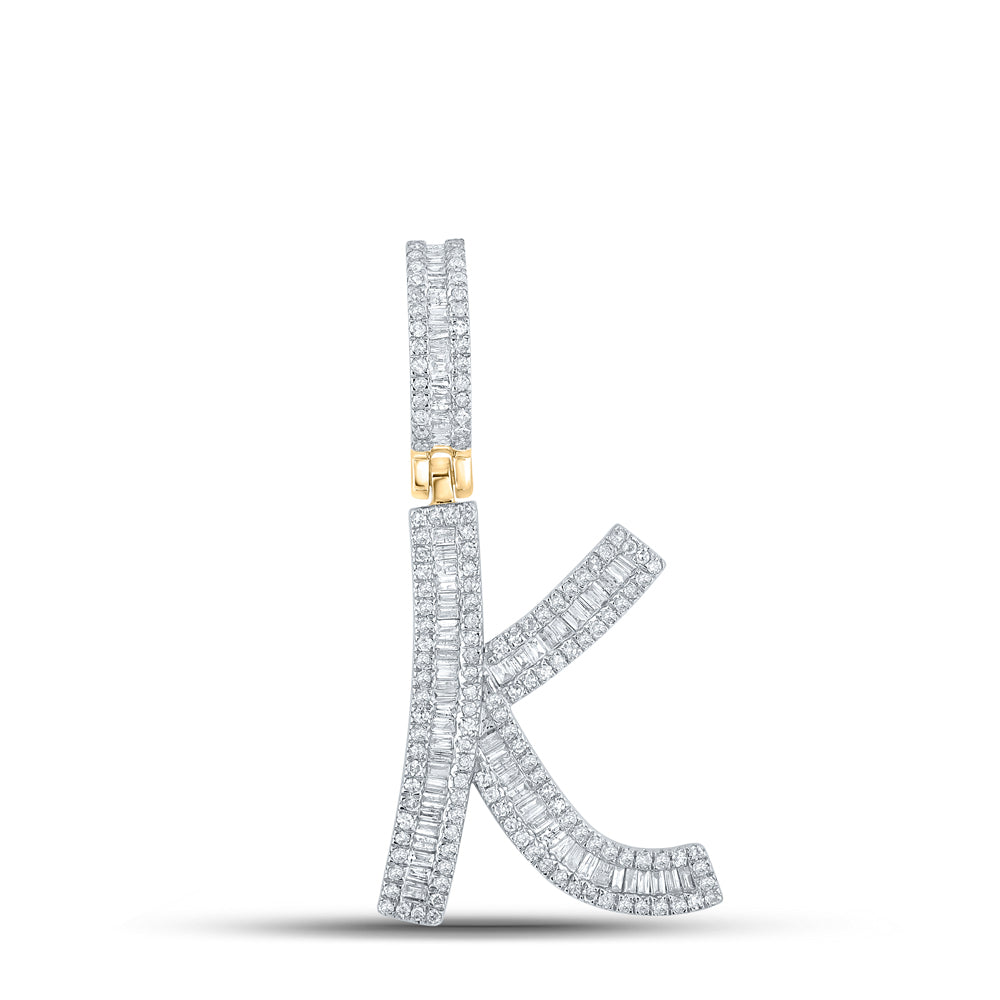 3/4CTW-DIA P1 INITIAL "K" MENS CHARM