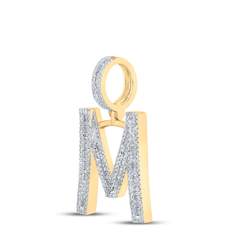 1CTW-DIA P1 INITIAL "M" MENS CHARM