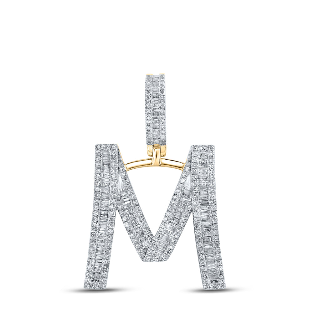 1CTW-DIA P1 INITIAL "M" MENS CHARM