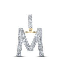 1CTW-DIA P1 INITIAL "M" MENS CHARM