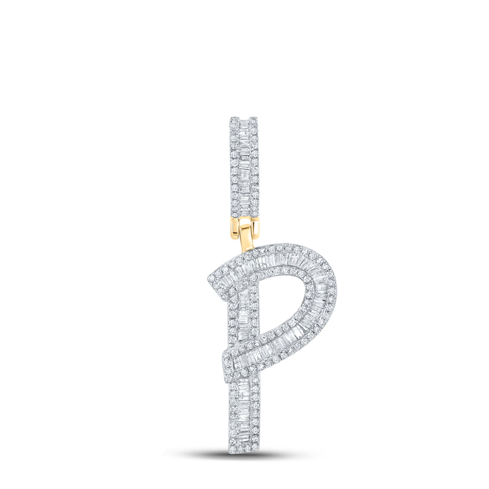 3/4CTW-DIA P1 INITIAL "P" MENS CHARM