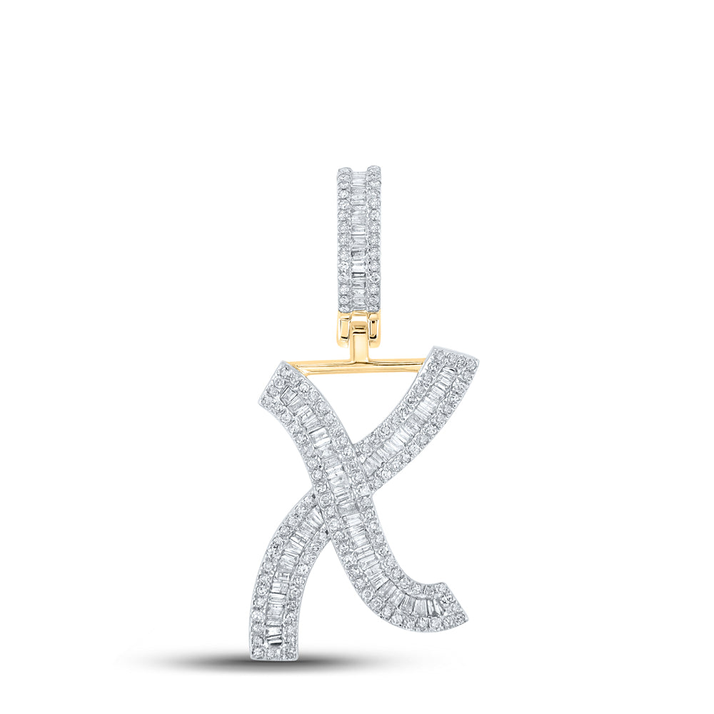 3/4CTW-DIA P1 INITIAL "X" MENS CHARM