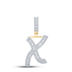 3/4CTW-DIA P1 INITIAL "X" MENS CHARM