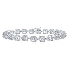 4CTW-DIA NK SQUARE BAGUETTE MENS BRACELET (8 INCH)