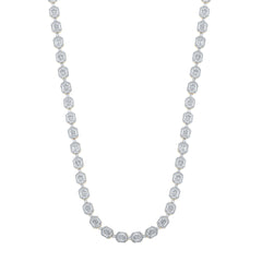 15CTW-DIA NK (9.40MM) SQUARE BAGUETTE MENS CHAIN-24 INCH