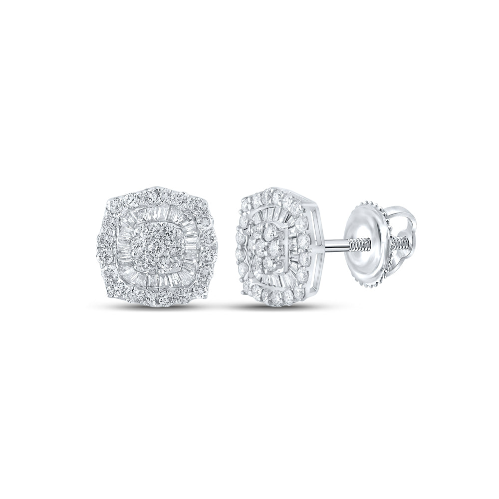 3/4CTW-DIA NK BAGUETTE FASHION OCTAGON EARRING