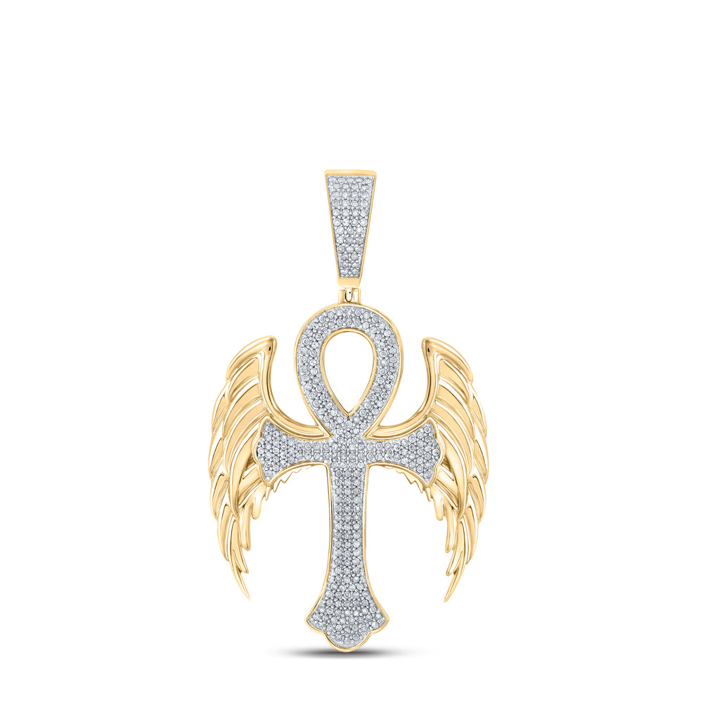 5/8CTW-DIA P1P2 CROSS MENS CHARM