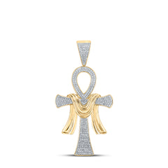 3/4CTW-DIA P1P2 CROSS MENS CHARM