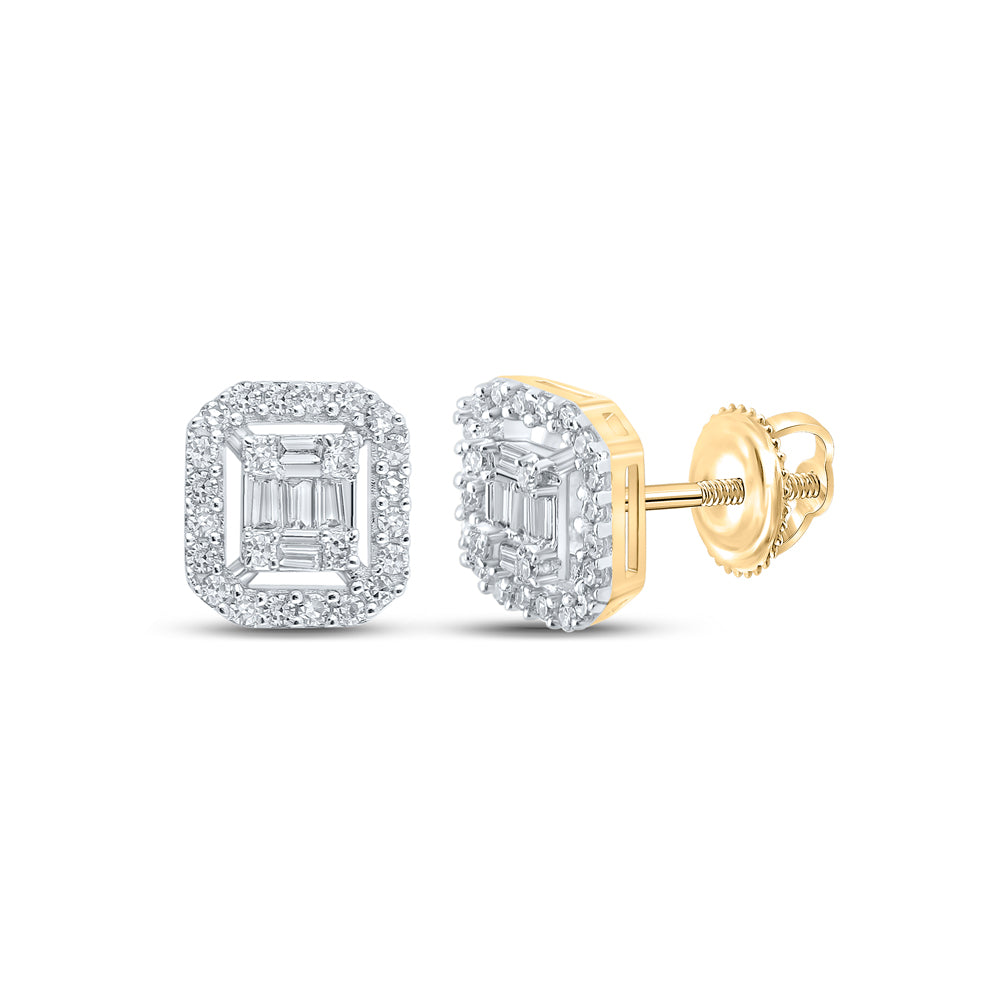 1/4CTW-DIA NK EMERALD EARRING