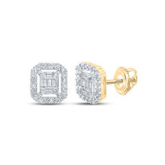 1/4CTW-DIA NK EMERALD EARRING