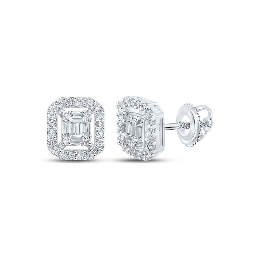 1/4CTW-DIA NK EMERALD EARRING