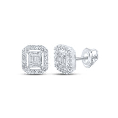 1/4CTW-DIA NK EMERALD EARRING