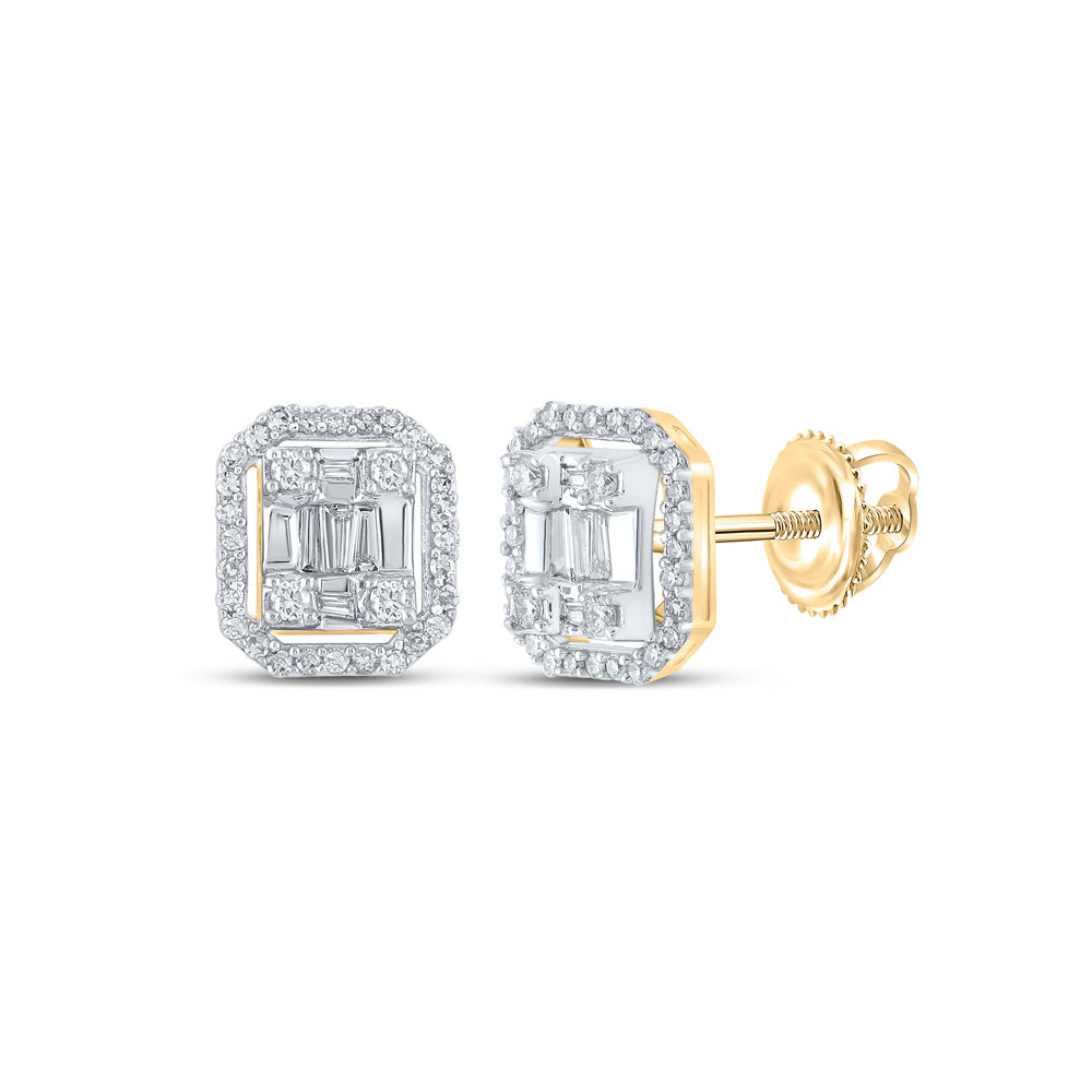 1/2CTW-DIA NK EMERALD EARRING