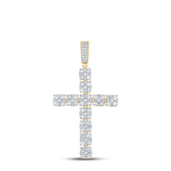 2 5/8CTW-DIA CN CROSS MENS CHARM