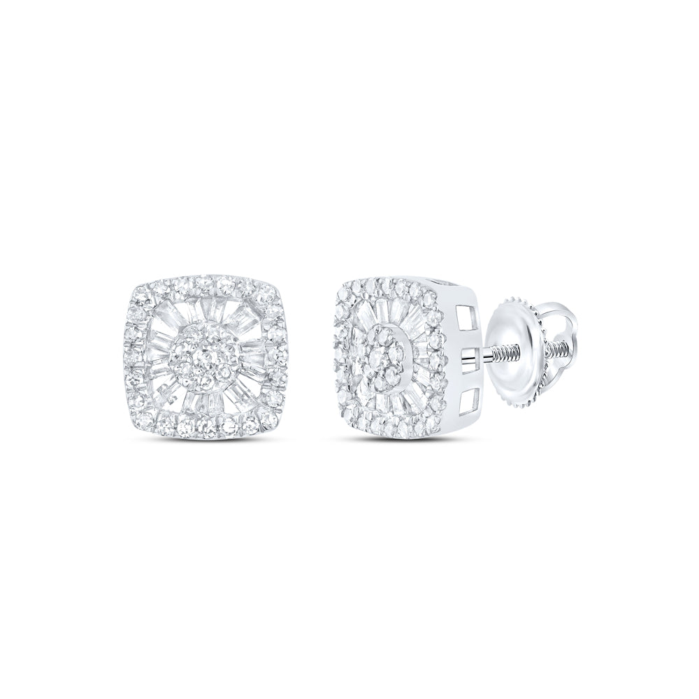3/8CTW-DIA NK CUSHION EARRING