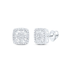 3/8CTW-DIA NK CUSHION EARRING
