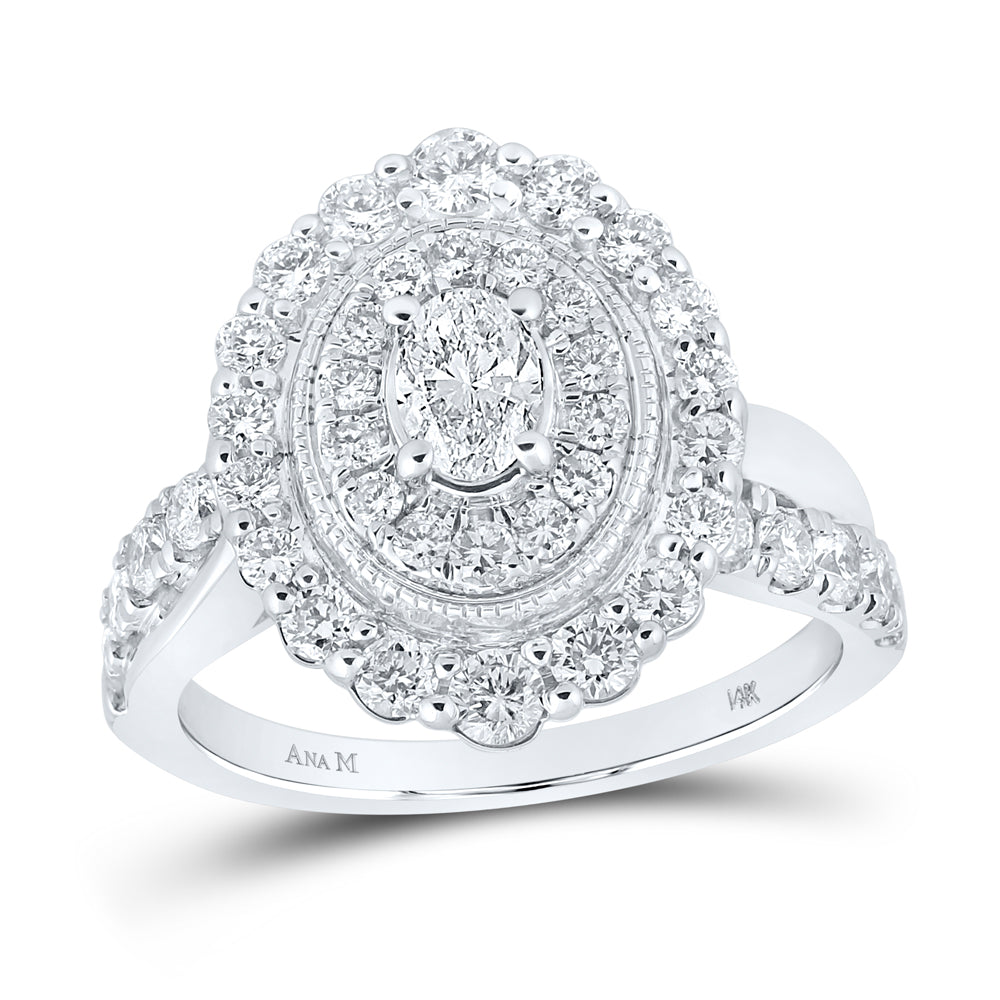 1 1/2CTW-DIA ANA M 3/8CT-COVAL ENGAGEMENT DOUBLE HALO RING
