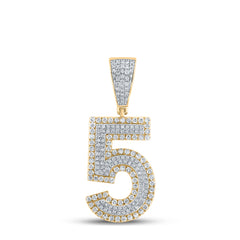 3/4CTW-DIA CN NUMBER "5" MENS CHARM
