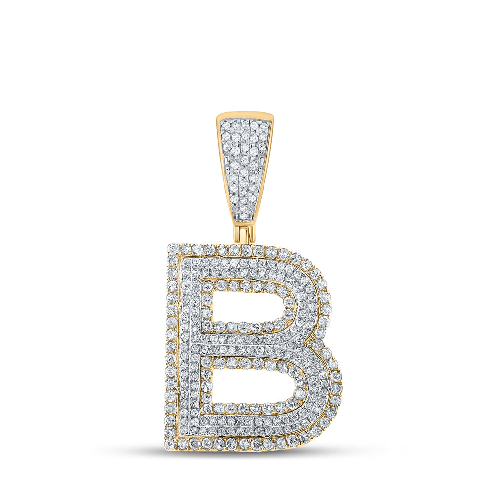 1CTW-DIA CN INITIAL "B" MENS CHARM