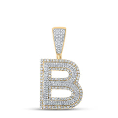 1CTW-DIA CN INITIAL "B" MENS CHARM