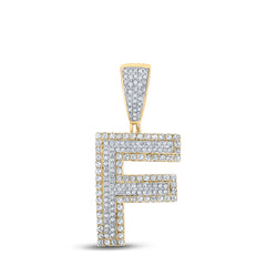 3/4CTW-DIA CN INITIAL "F" MENS CHARM