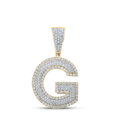 7/8CTW-DIA CN INITIAL "G" MENS CHARM