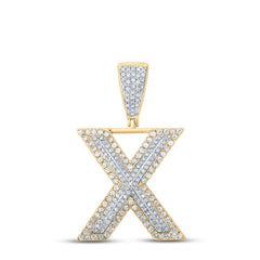 3/4CTW-DIA CN INITIAL "X" MENS CHARM