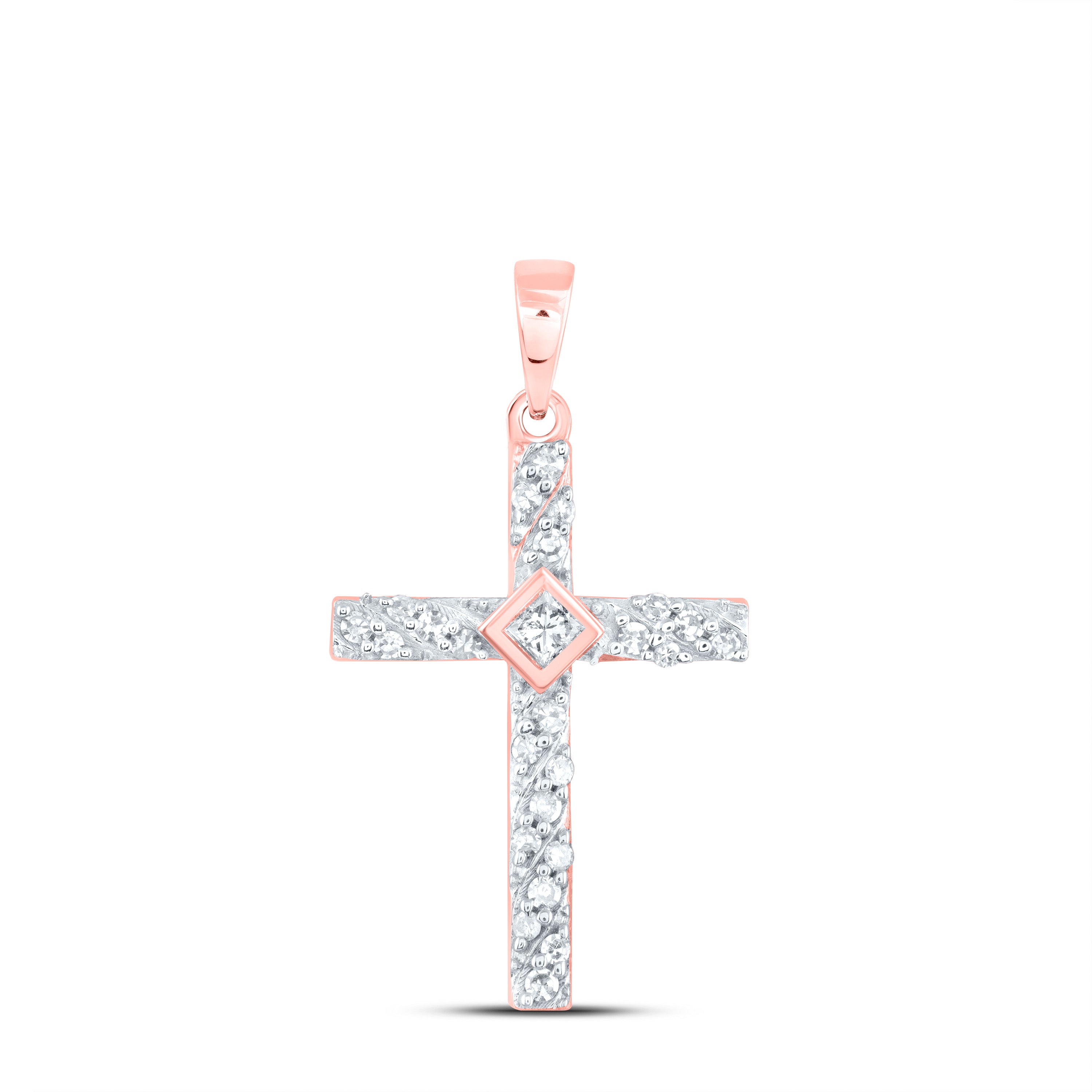 1/4CTW-DIA CN CROSS PENDANT