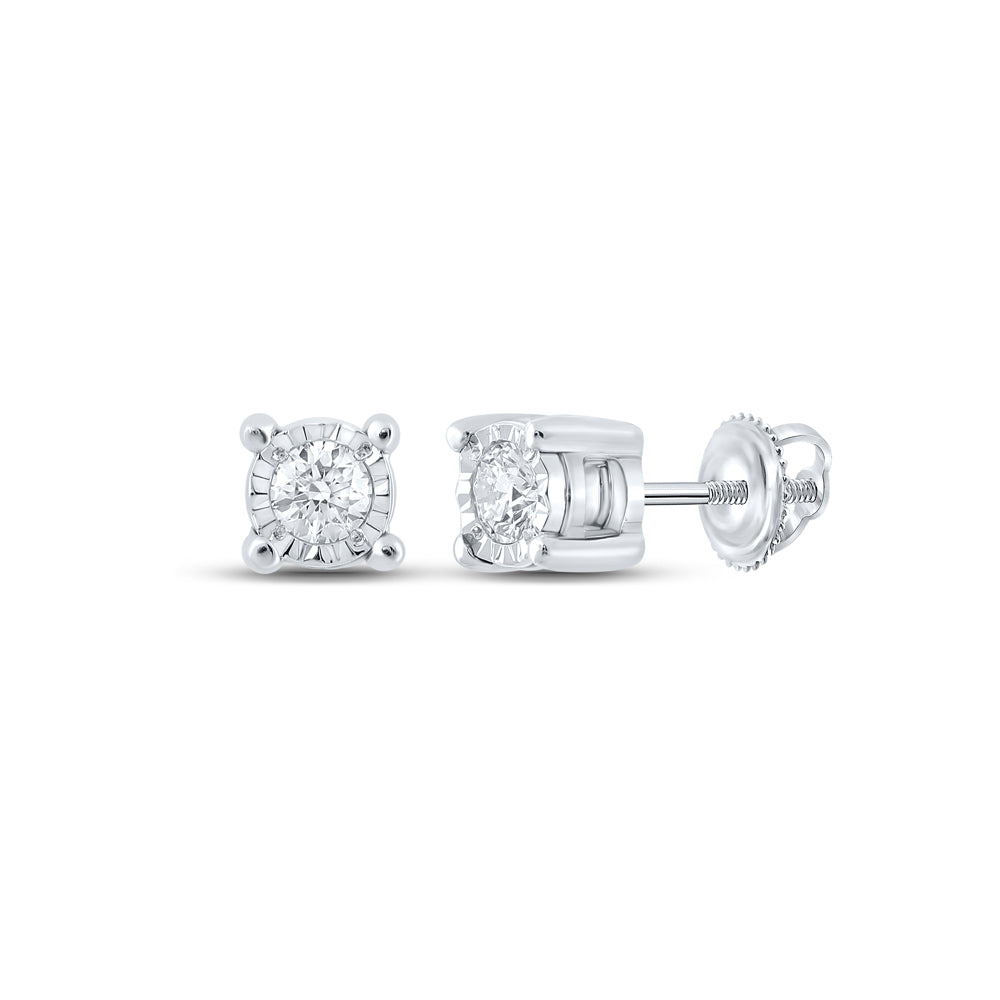 1/6CTW-DIA NK ROUND EARRING