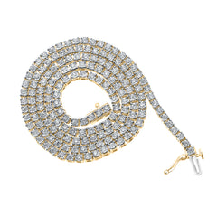 10K Yellow Gold 3 CTW-Natural Diamond (3MM) Mens Fanuk Chain (20 Inch ) 24.35 Gram