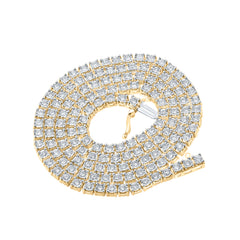 10K Yellow Gold 3 3/4 CTW-Natural Diamond 3.40MM Mens Fanuk Chain (20 Inch ) 29.57 Gram
