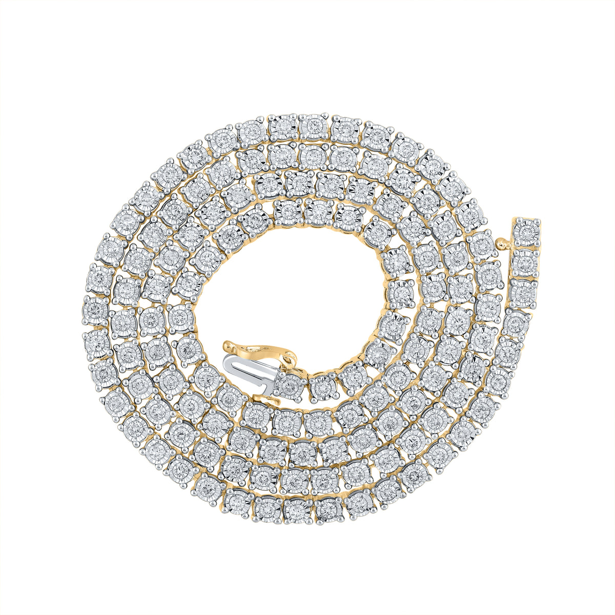 10K Yellow Gold 4 3/8 CTW-Natural Diamond 3.60MM Mens Fanuk Chain (20 Inch ) 29.77 Gram