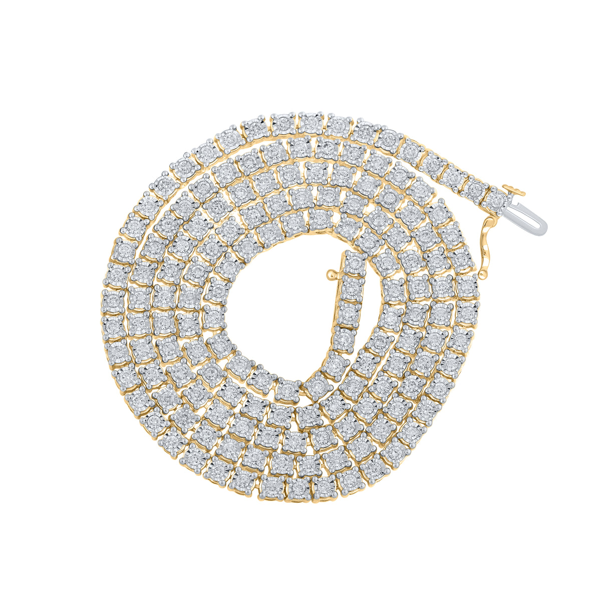 10K Yellow Gold 4 3/4 CTW-Natural Diamond Mens Fanuk Chain (24 Inch ) 32.64 Gram