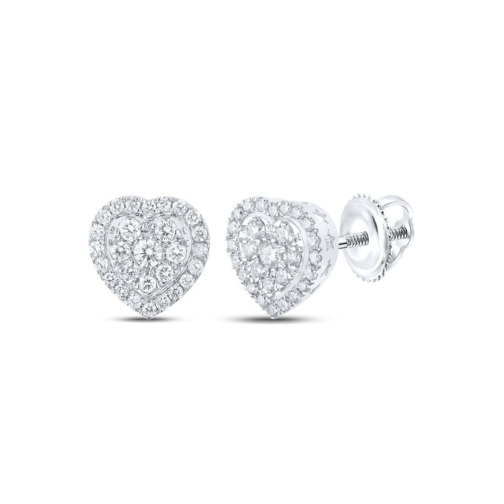 1 1/2CTW-DIA HEART EARRING