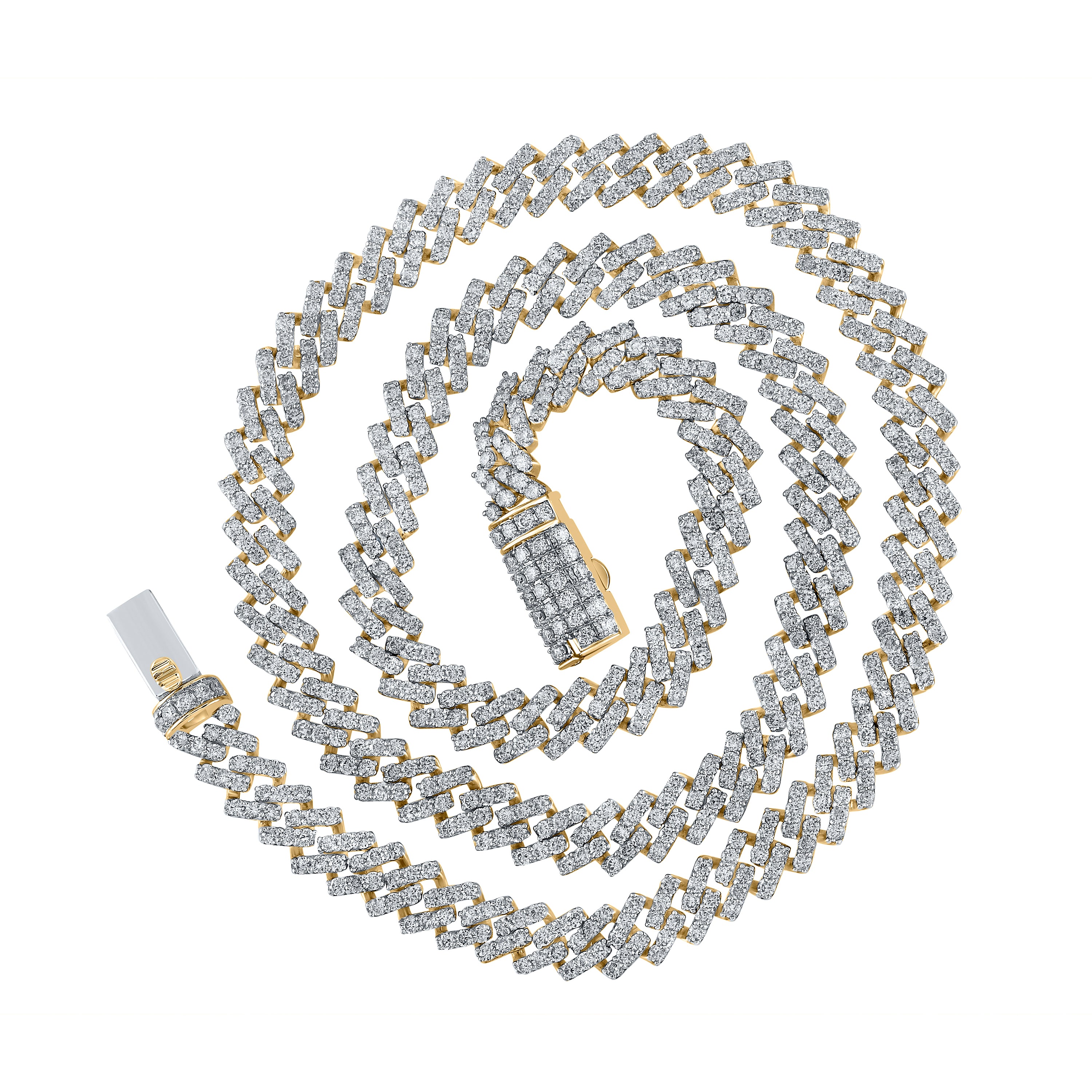 19 1/2CTW-DIA NK (8.40MM) STRAIGHT CUBAN MENS CHAIN (22 INCH)