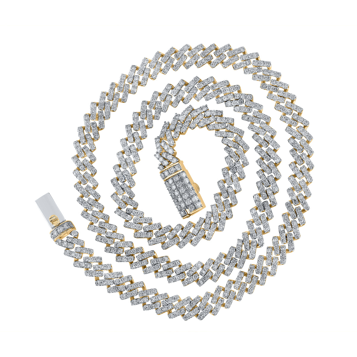 19 1/2CTW-DIA NK (8.40MM) STRAIGHT CUBAN MENS CHAIN (22 INCH)