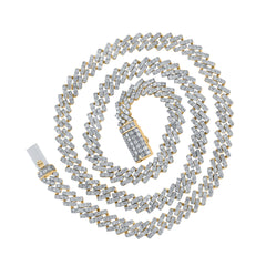 19 1/2CTW-DIA NK (8.40MM) STRAIGHT CUBAN MENS CHAIN (22 INCH)