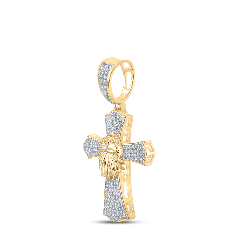 1/2CTW-DIA P1P2 CROSS MENS CHARM