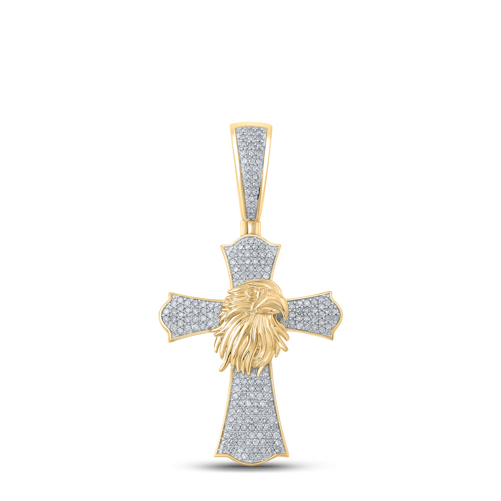 1/2CTW-DIA P1P2 CROSS MENS CHARM