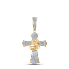 1/2CTW-DIA P1P2 CROSS MENS CHARM