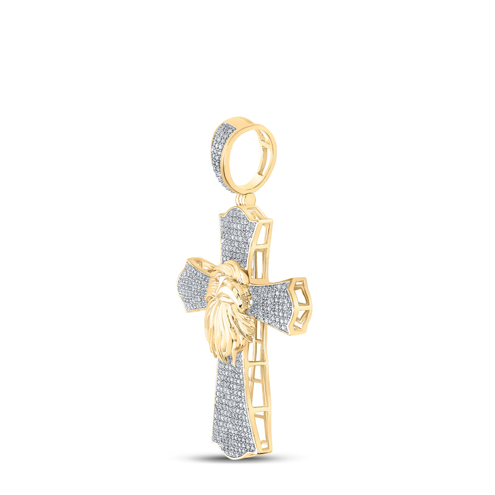 1CTW-DIA CROSS MENS CHARM