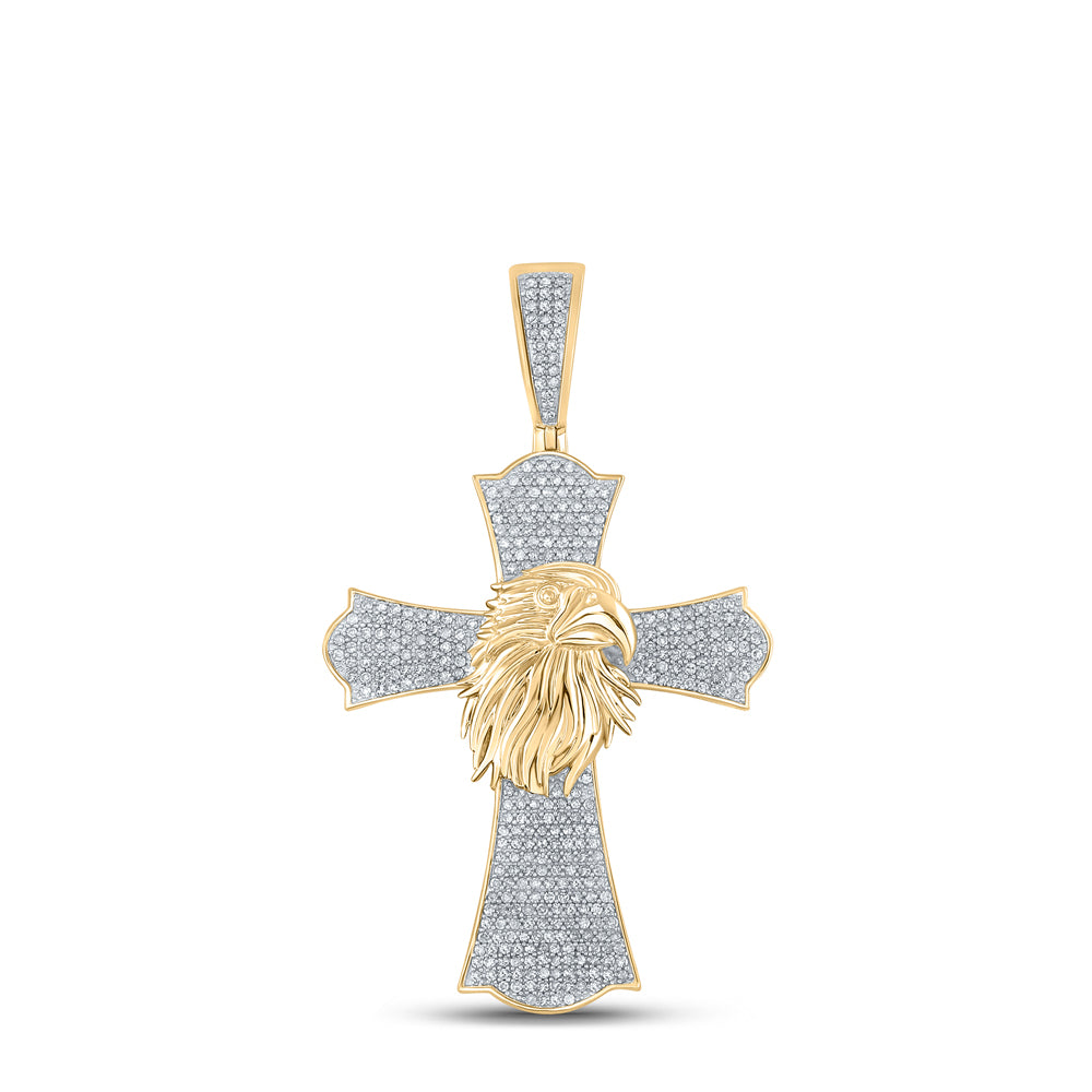 1CTW-DIA CROSS MENS CHARM