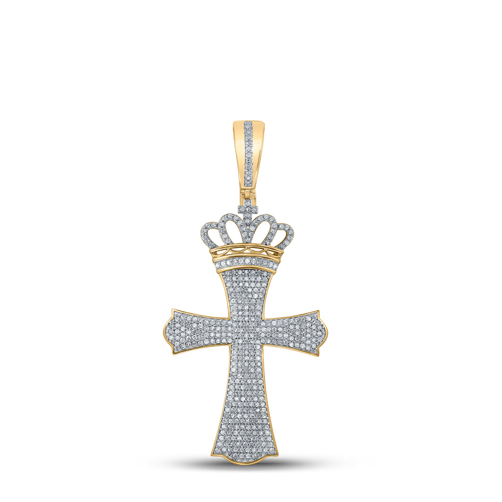 1CTW-DIA P1P2 CROSS MENS CHARM