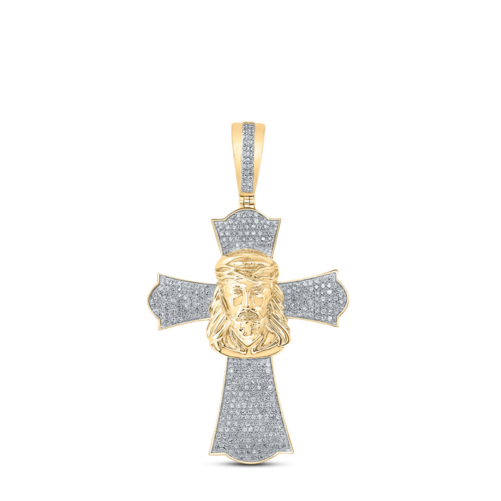 1CTW-DIA P1P2 CROSS MENS CHARM