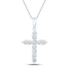 1CTW-DIA CN CROSS PENDANT