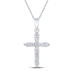 1/4CTW-DIA CN CROSS PENDANT