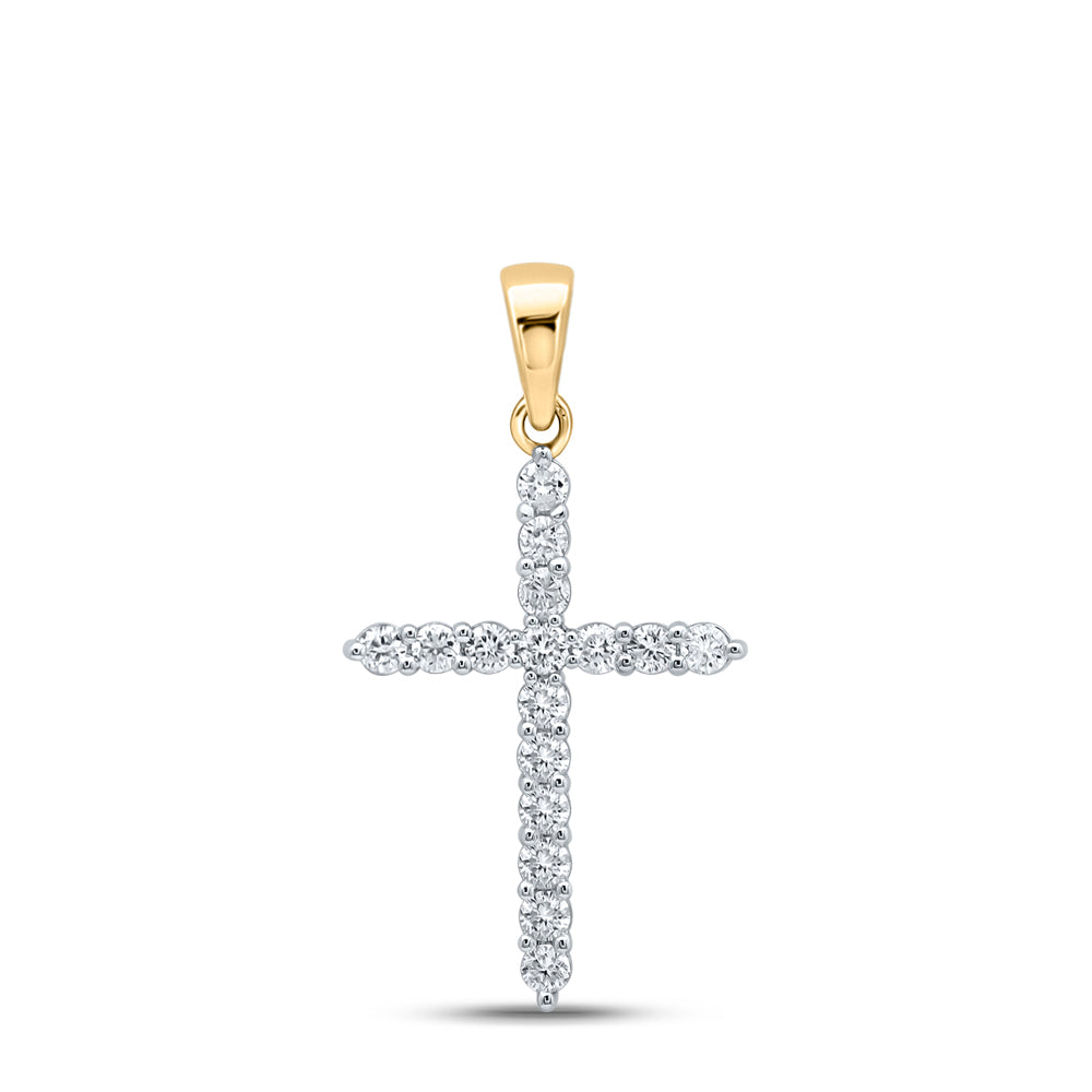 1/4CTW-DIA CN CROSS PENDANT