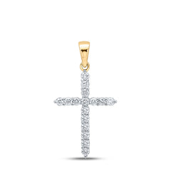 1/4CTW-DIA CN CROSS PENDANT